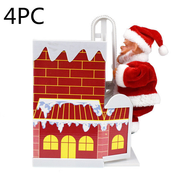 Detalle del acabado en felpa del Papá Noel eléctrico de chimenea