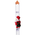 Papá Noel eléctrico en escalera blanca de 65 cm con remate de casita
